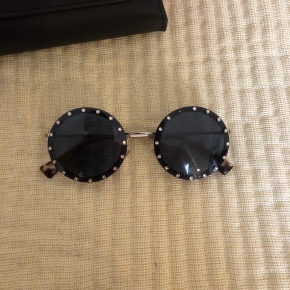 VALENTINO blue studded round sunglasses main image 6